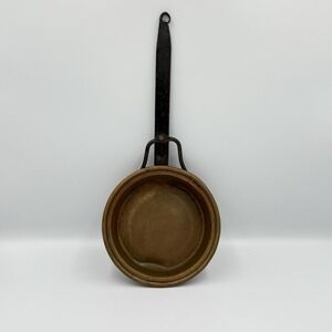 Antique Primitive Copper & Wrought Iron‎ Saucepan Hand-Forged Rustic Farmhouse